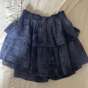 Aerie mini ruffle skirt dark blue tie dye ( love shack fancy dupe)